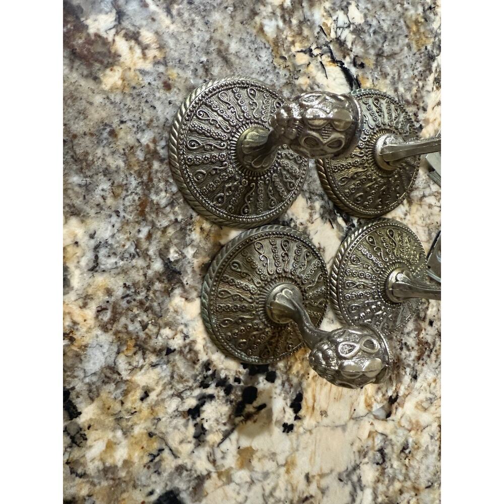 Vtg 1968 Amerock Carriage House Bathroom Set Antique Brass Towel Ring Robe Hooks - Picture 5 of 16